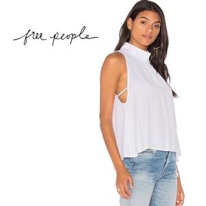 ☀️ FREE PEOPLE White Sleeveless Halter Top